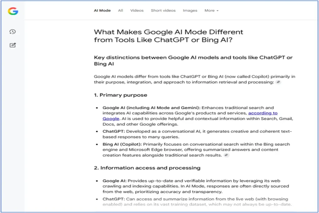 Google AI Mode Different from Tools Like ChatGPT or Bing AI_Techversol
